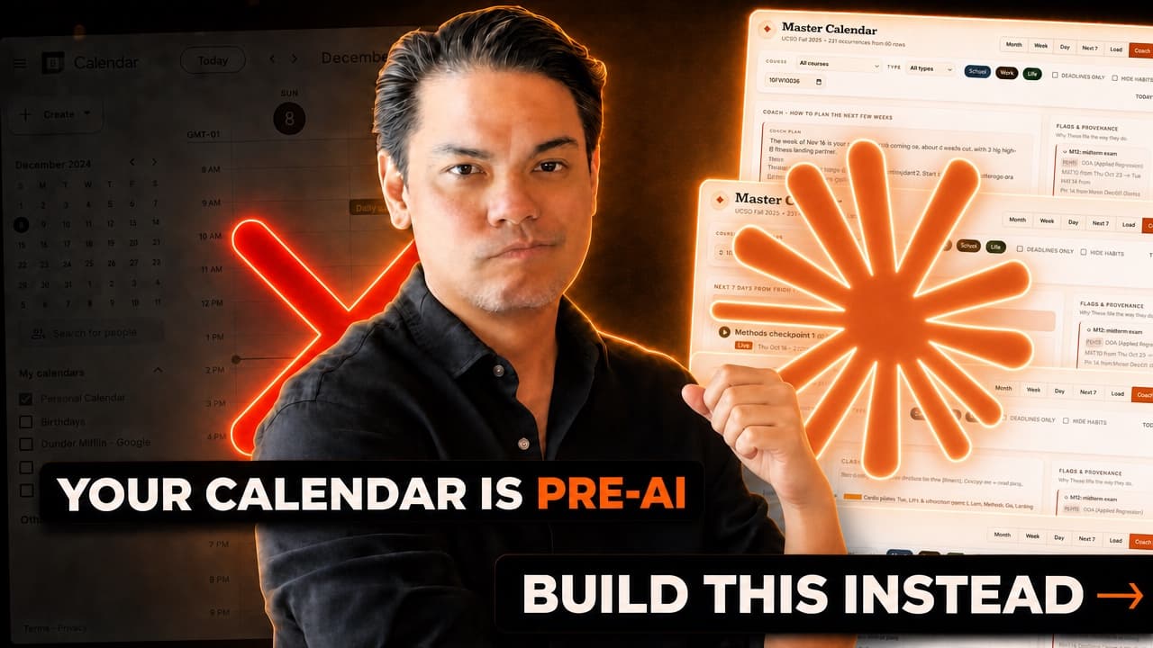 Thumbnail for video 2: Is Your Calendar Still Pre-AI? Build This Instead (Using Claude Cowork)